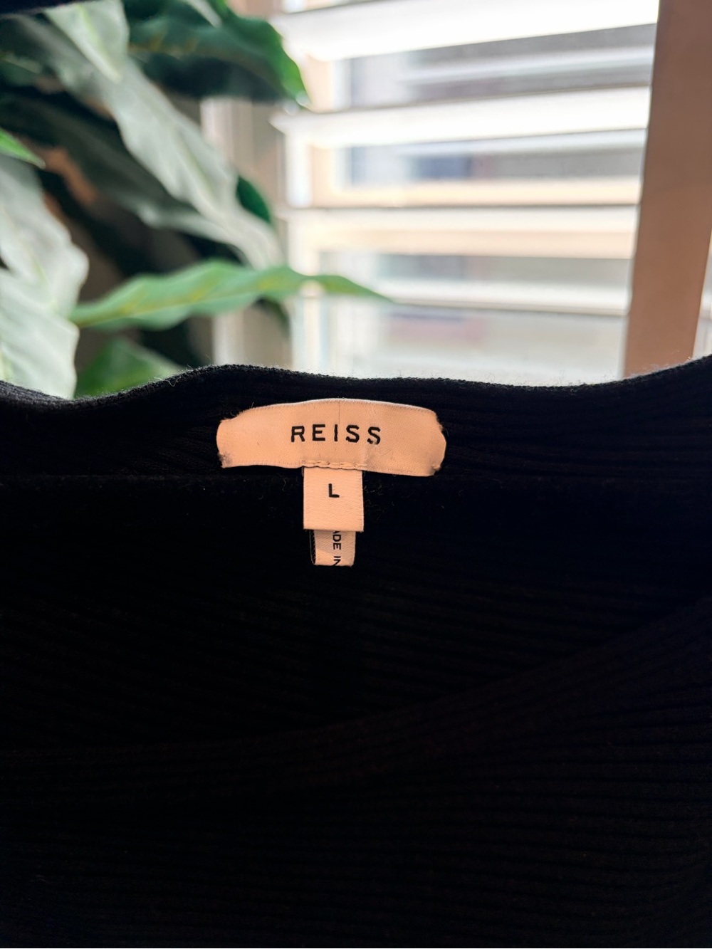 Reiss Black Off-Shoulder Ribbed Sweater - Picture 6 of 6